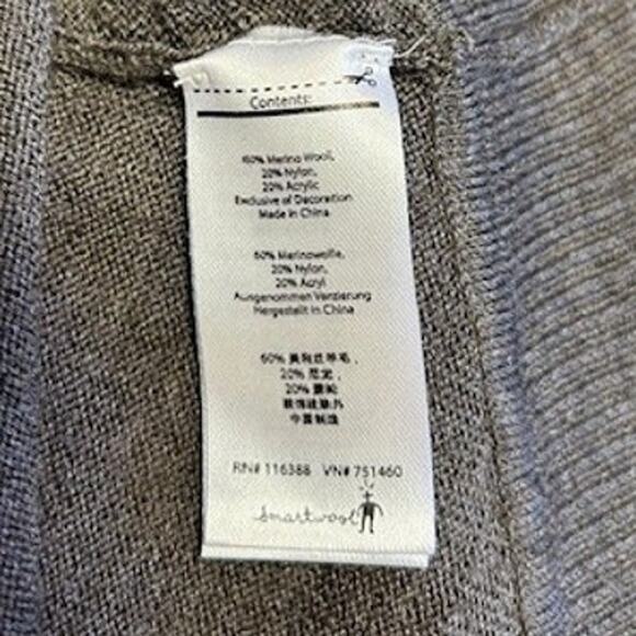SMARTWOOL Brown Grey Poncho Cowl Neck Merino Wool Blend Sweater Small Medium S/M - Picture 4 of 10